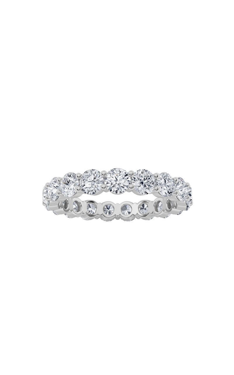 3.15Cttw Round Shaped Lab Grown Diamond Split Prong Eternity Ring in 14K Gold (F/VS)
