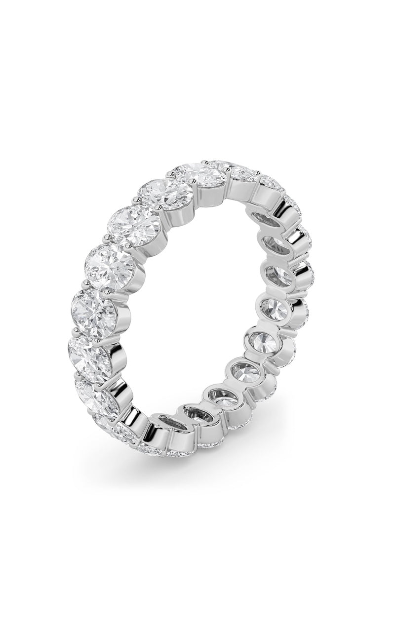 4Cttw Oval Shaped Lab Grown Diamond Split Prong Eternity Ring in 14K Gold (F/VS)