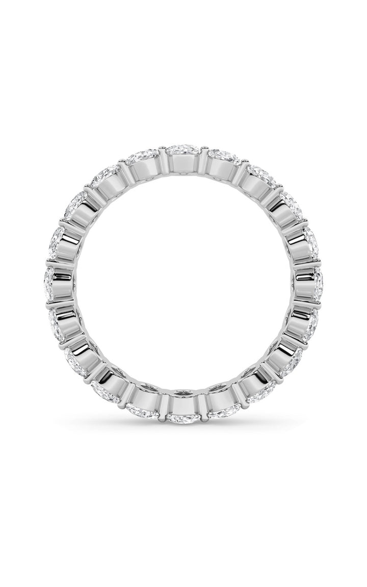 4CTW Oval Shaped Lab Grown Diamond Split Prong Eternity Ring in 14K Gold (F/VS)