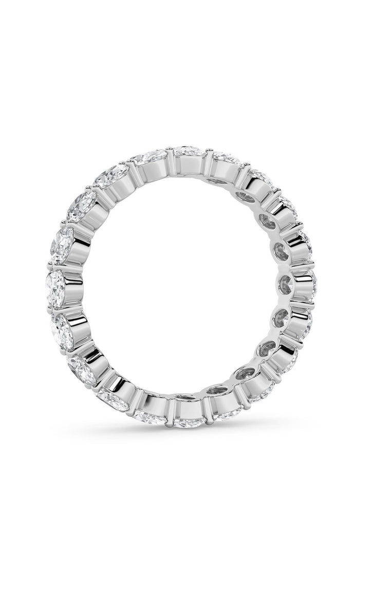 4Cttw Oval Shaped Lab Grown Diamond Split Prong Eternity Ring in 14K Gold (F/VS)