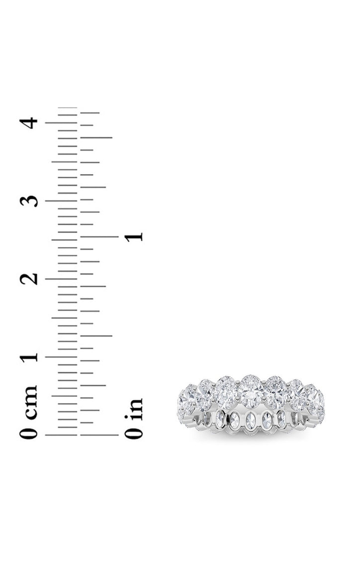 4CTW Oval Shaped Lab Grown Diamond Split Prong Eternity Ring in 14K Gold (F/VS)