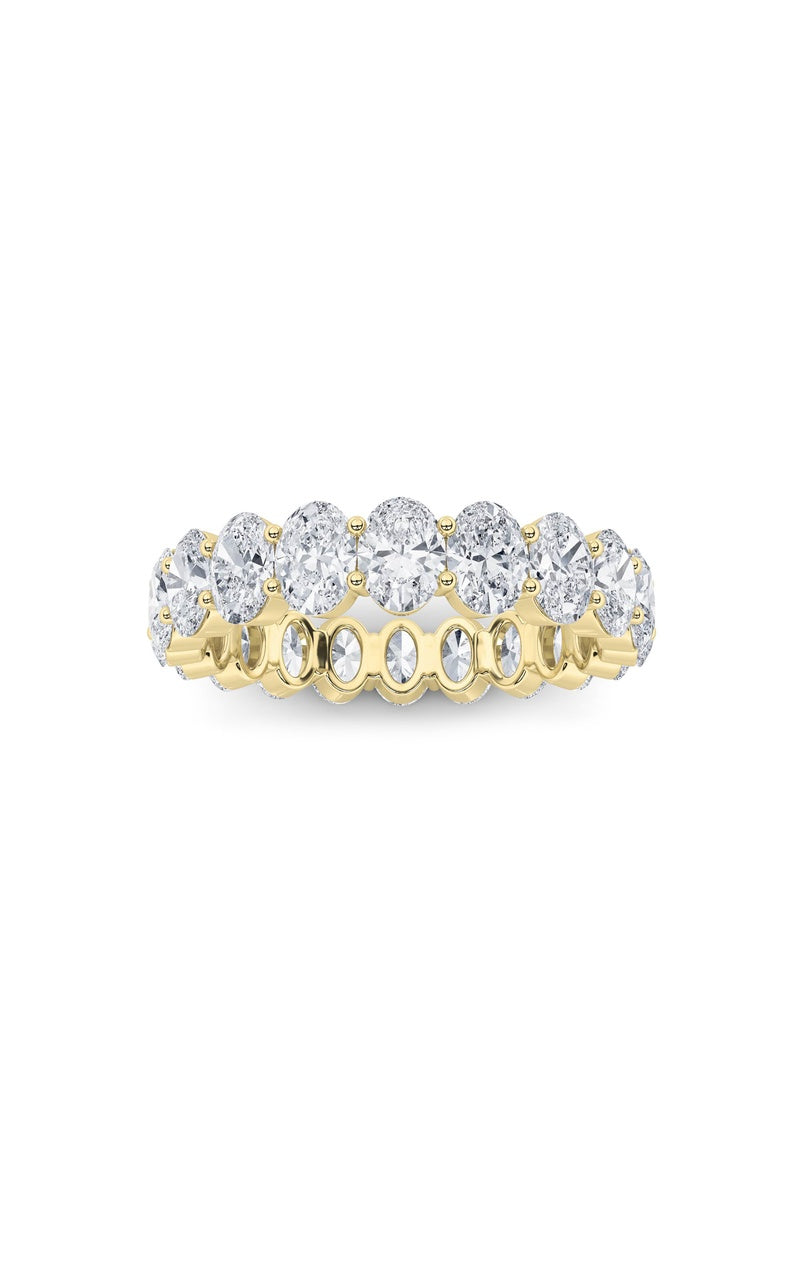 4CTW Oval Shaped Lab Grown Diamond Split Prong Eternity Ring in 14K Gold (F/VS)