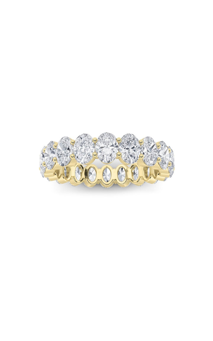 4CTW Oval Shaped Lab Grown Diamond Split Prong Eternity Ring in 14K Gold (F/VS)