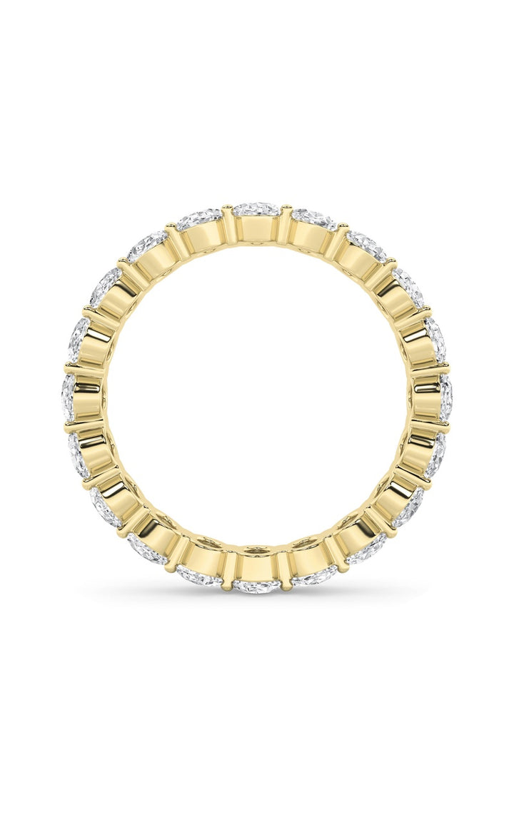 4CTW Oval Shaped Lab Grown Diamond Split Prong Eternity Ring in 14K Gold (F/VS)