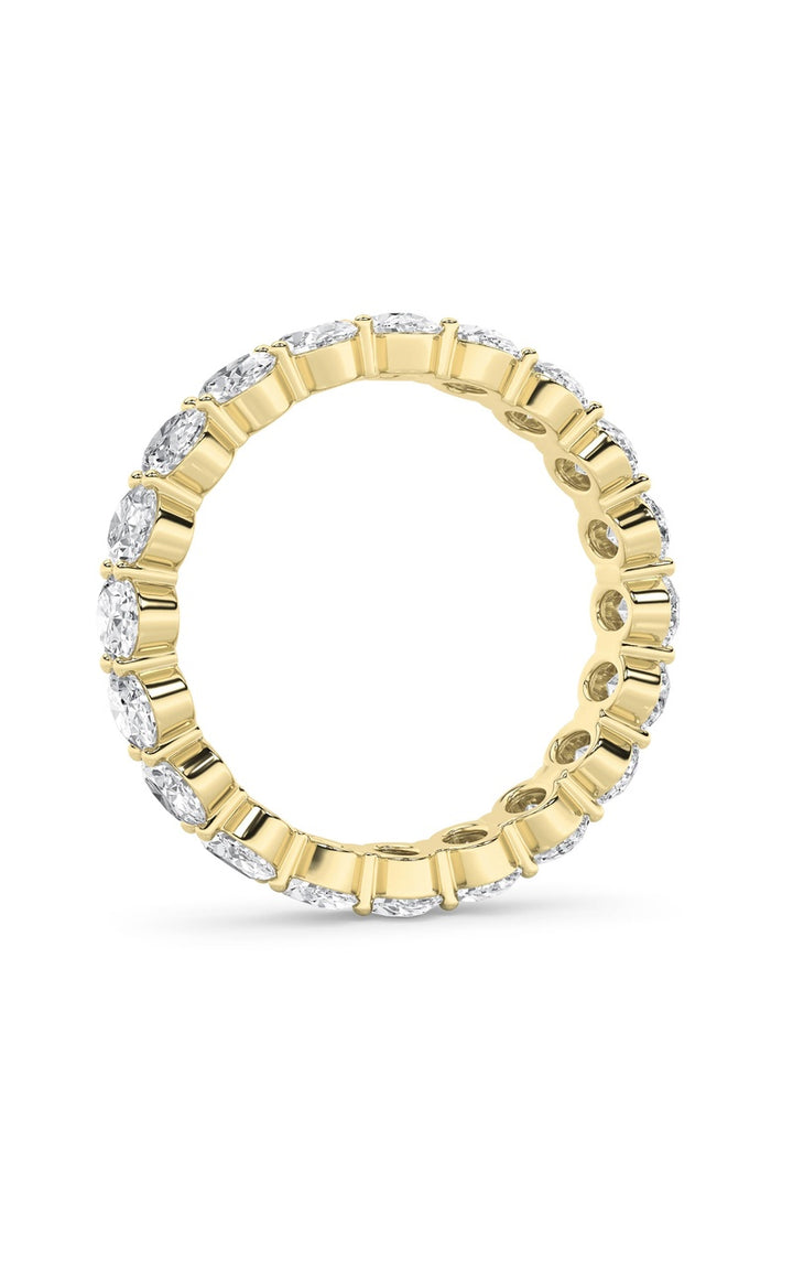 4Cttw Oval Shaped Lab Grown Diamond Split Prong Eternity Ring in 14K Gold (F/VS)