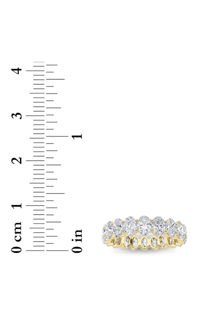 4CTW Oval Shaped Lab Grown Diamond Split Prong Eternity Ring in 14K Gold (F/VS)