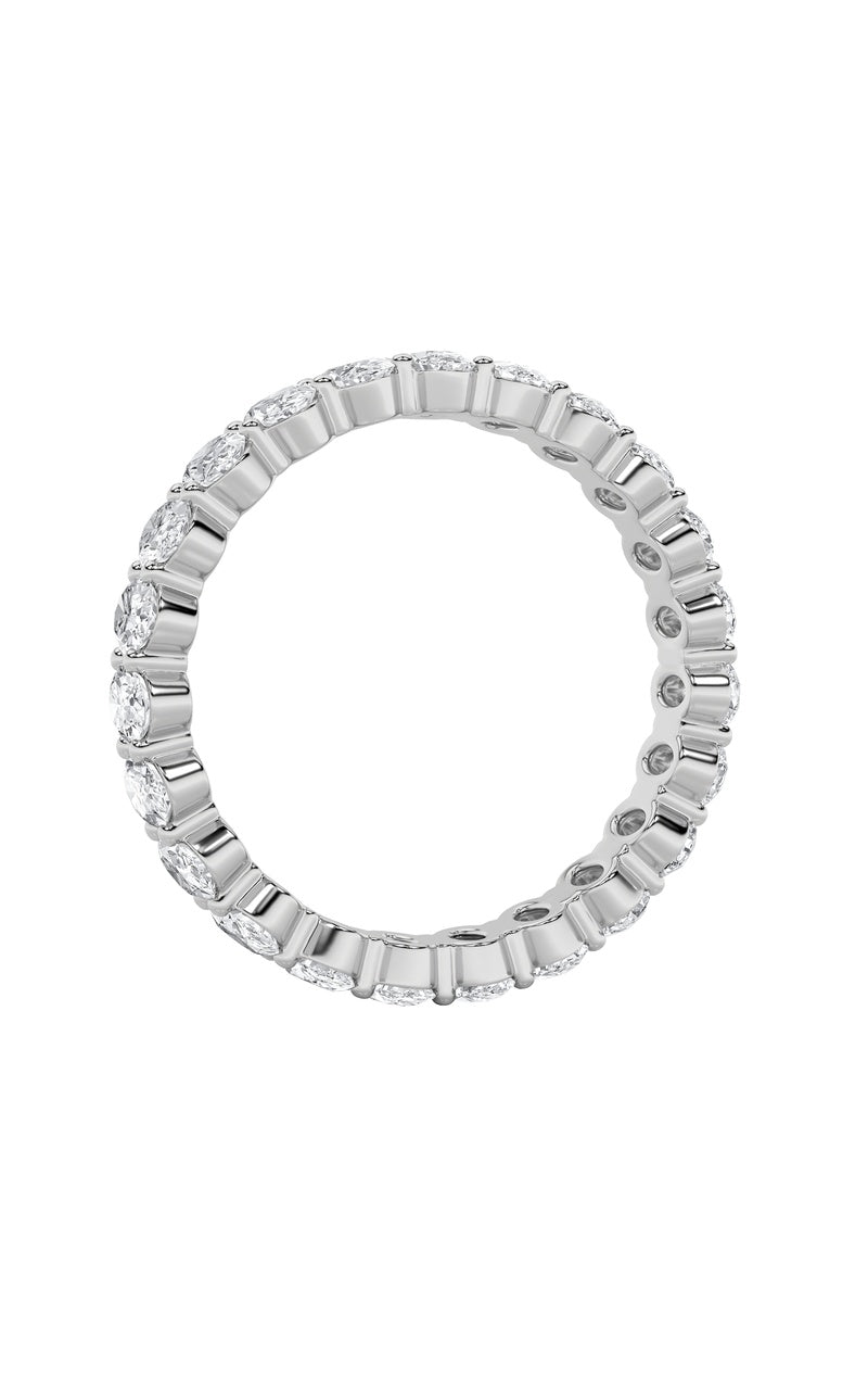 4.3Cttw Oval Shaped Lab Grown Diamond Split ProngEternity Ring in 14K Gold (F/VS)