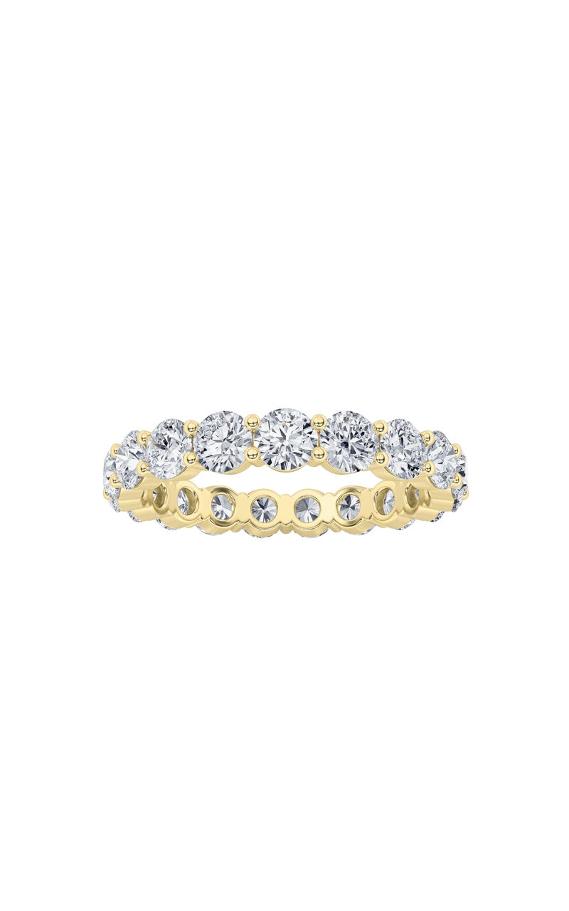 3.6Cttw Round Shaped Lab Grown Diamond Split Prong Eternity Ring in 14K Gold (F/VS)