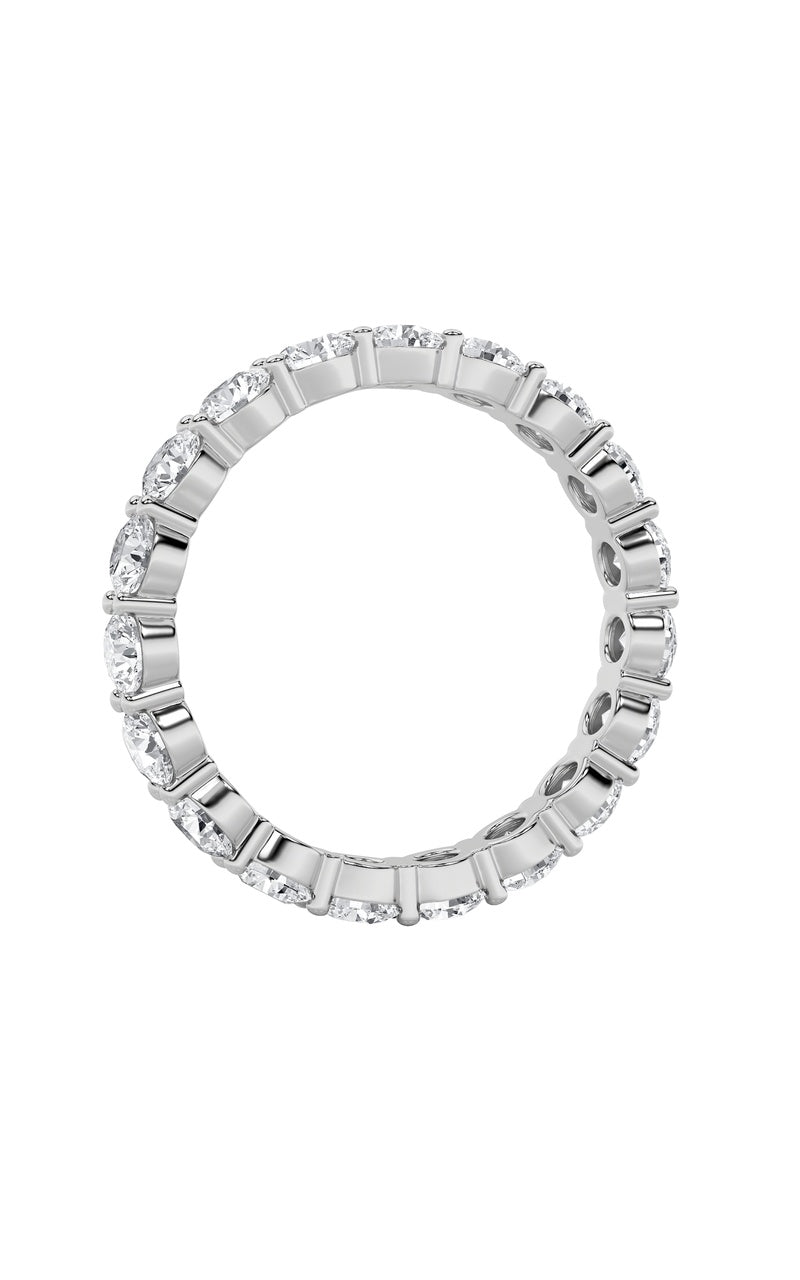 4Cttw Round Shaped Lab Grown Diamond Split Prong Eternity Ring in 14K Gold (F/VS)