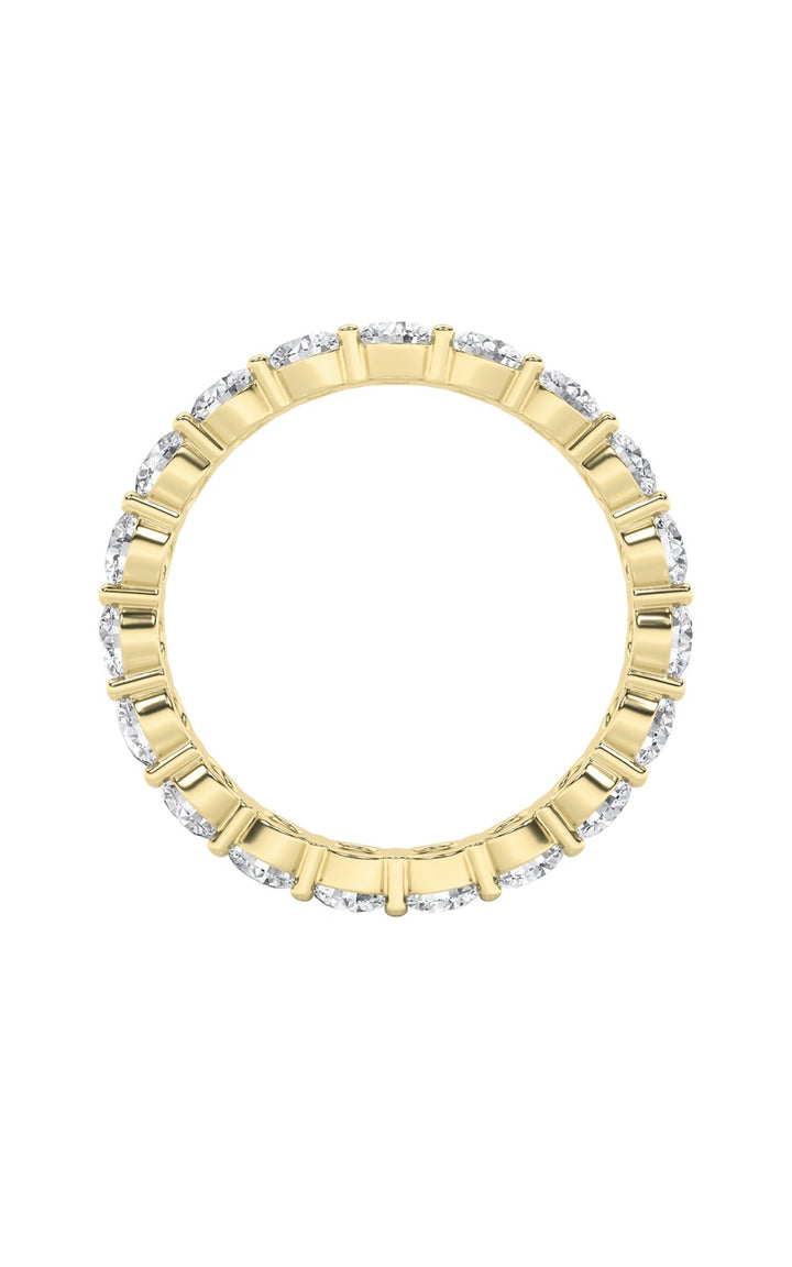 4Cttw Round Shaped Lab Grown Diamond Split Prong Eternity Ring in 14K Gold (F/VS)
