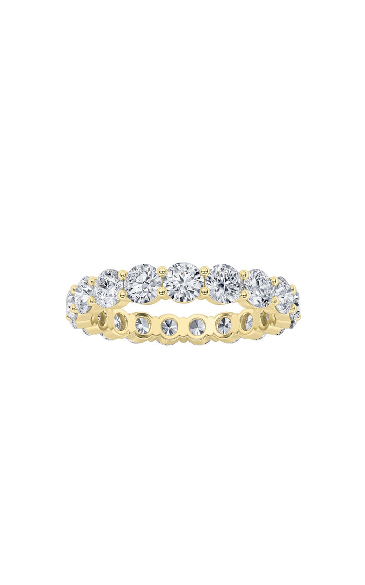 4Cttw Round Shaped Lab Grown Diamond Split Prong Eternity Ring in 14K Gold (F/VS)