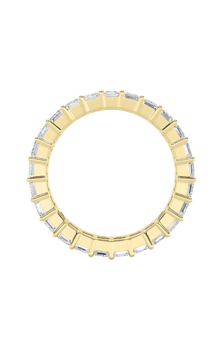 4.75Cttw Emerald Shaped Lab Grown Diamond Split Prong Eternity Ring in 14K Gold (F/VS)