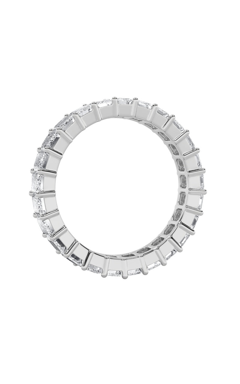 5.75Cttw Emerald Shaped Lab Grown Diamond Split Prong Eternity Ring in 14K Gold (F/VS)