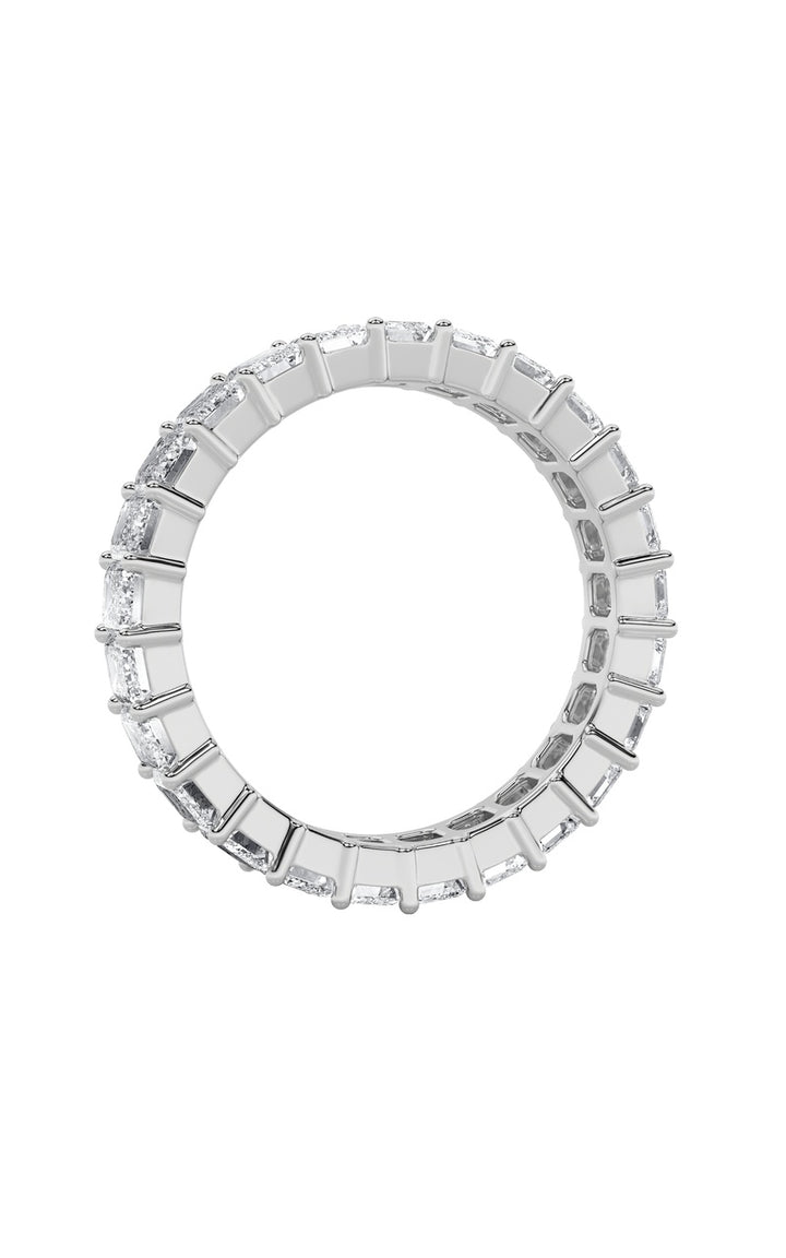 5.75Cttw Emerald Shaped Lab Grown Diamond Split Prong Eternity Ring in 14K Gold (F/VS)