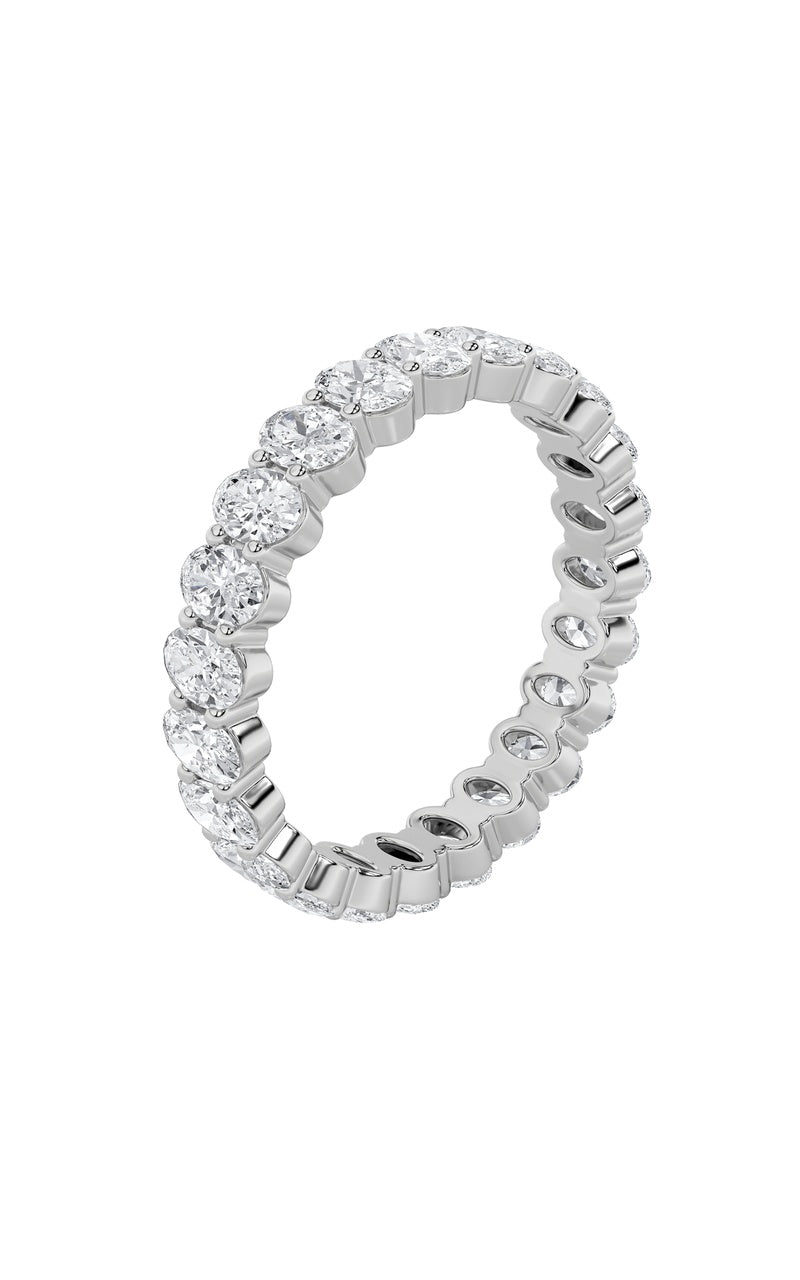 4.5Cttw Oval Shaped Lab Grown Diamond Split ProngEternity Ring in 14K Gold (F/VS)