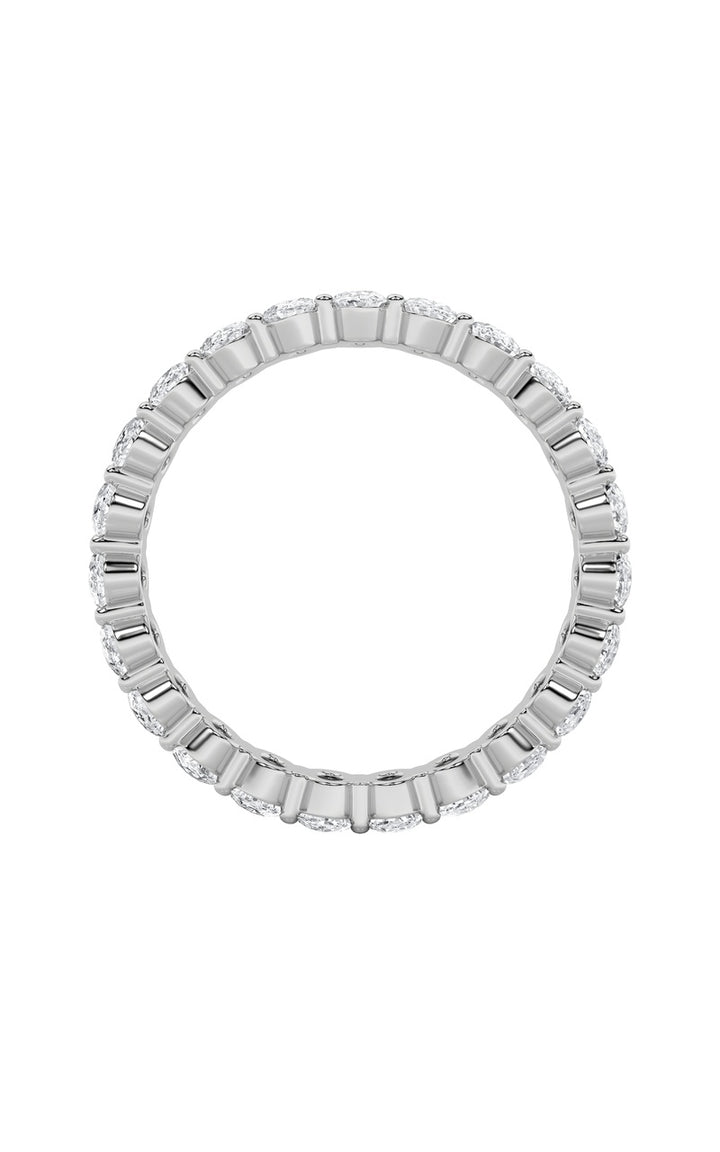 4.5Cttw Oval Shaped Lab Grown Diamond Split ProngEternity Ring in 14K Gold (F/VS)