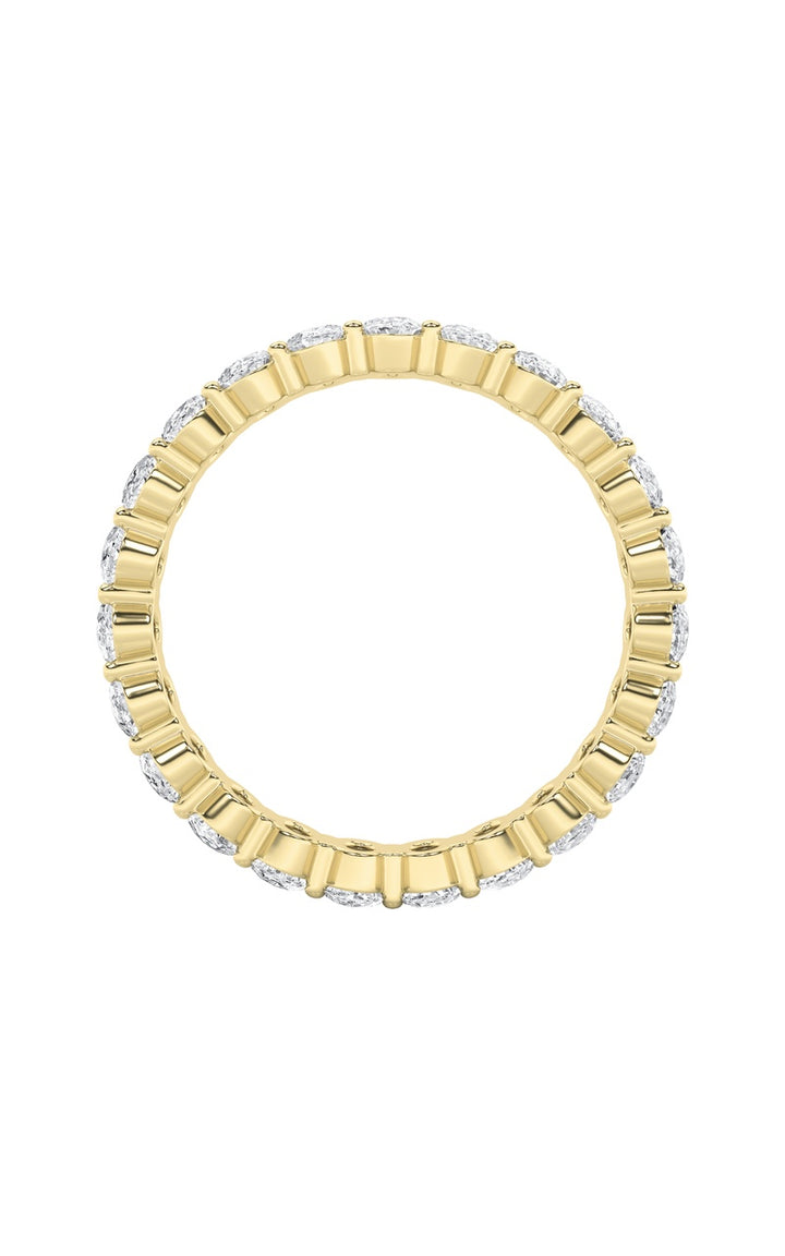 4.5Cttw Oval Shaped Lab Grown Diamond Split ProngEternity Ring in 14K Gold (F/VS)