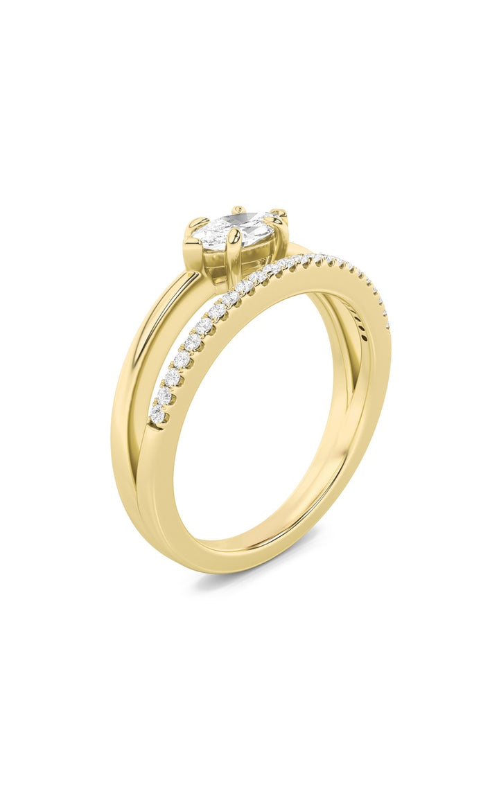 0.5CTW Marquise Shaped Lab Grown Diamond (G/VS) Ring in 14K Gold