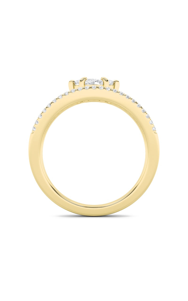 0.5Cttw Marquise Shaped Lab Grown Diamond (G/VS) Ring in 14K Gold