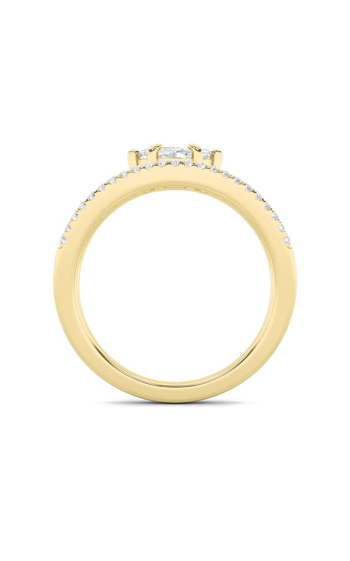 0.5CTW Marquise Shaped Lab Grown Diamond (G/VS) Ring in 14K Gold