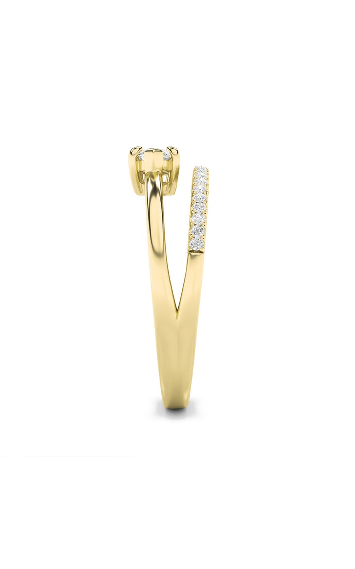 0.5CTW Marquise Shaped Lab Grown Diamond (G/VS) Ring in 14K Gold