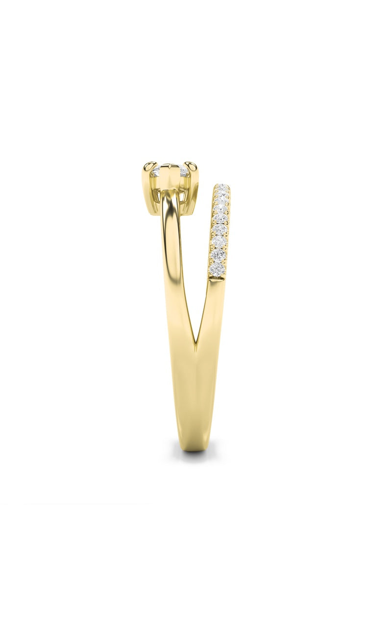 0.5Cttw Marquise Shaped Lab Grown Diamond (G/VS) Ring in 14K Gold
