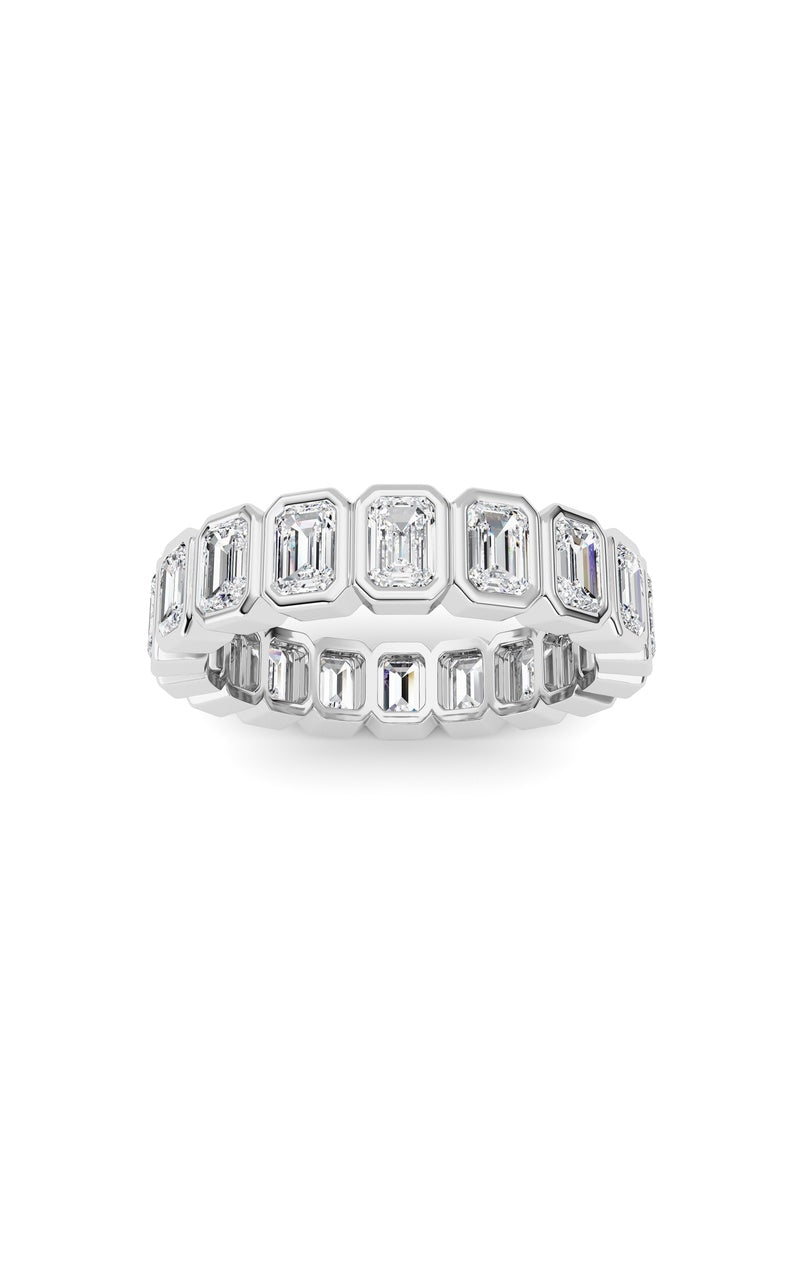 2.2Cttw Emerald Shaped Lab Grown Diamond (F/VS) Eternity Band Ring in 14K Gold