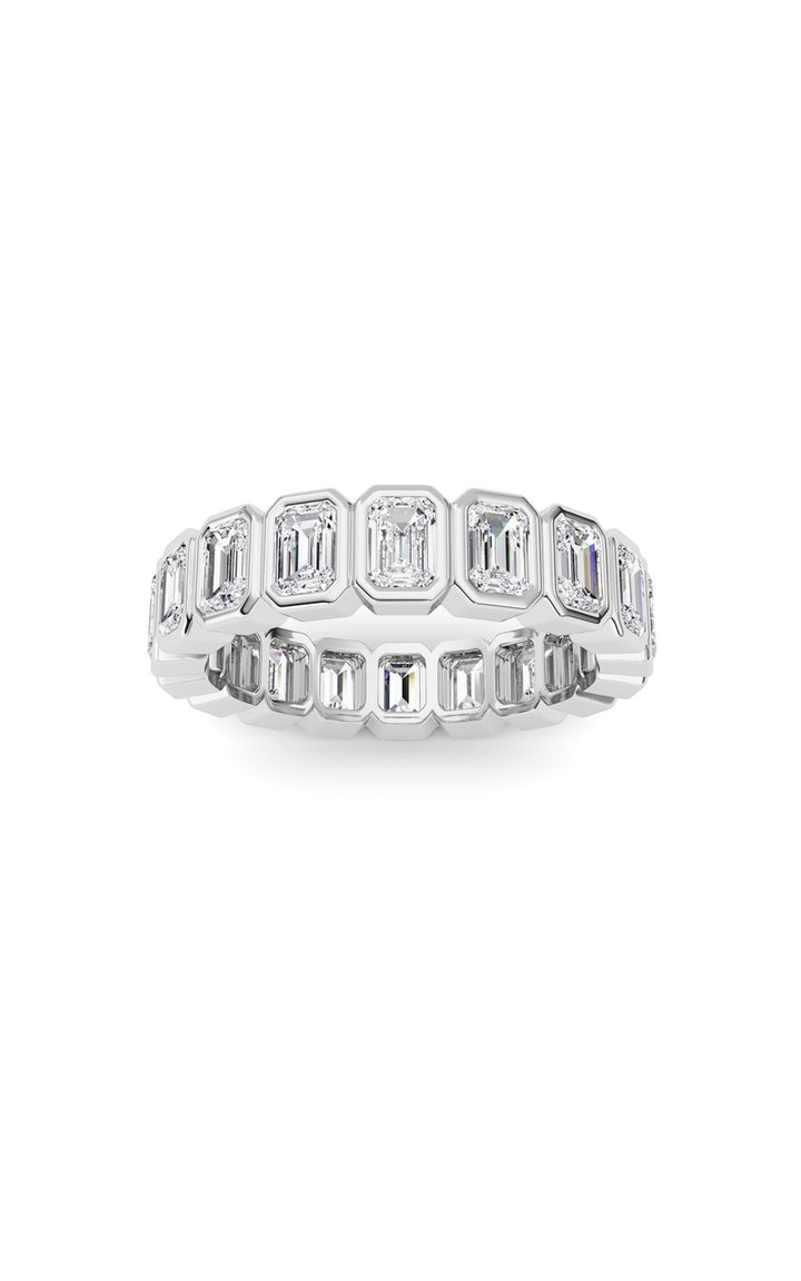 2.2Cttw Emerald Shaped Lab Grown Diamond (F/VS) Eternity Band Ring in 14K Gold