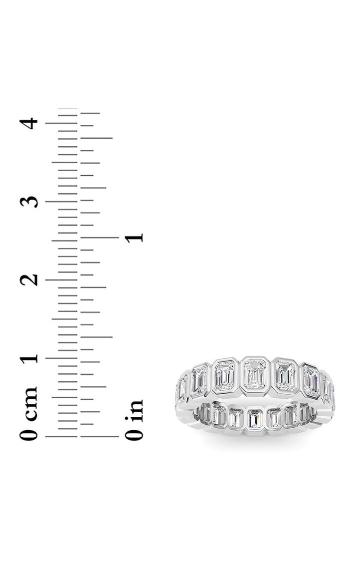 2.2Cttw Emerald Shaped Lab Grown Diamond (F/VS) Eternity Band Ring in 14K Gold