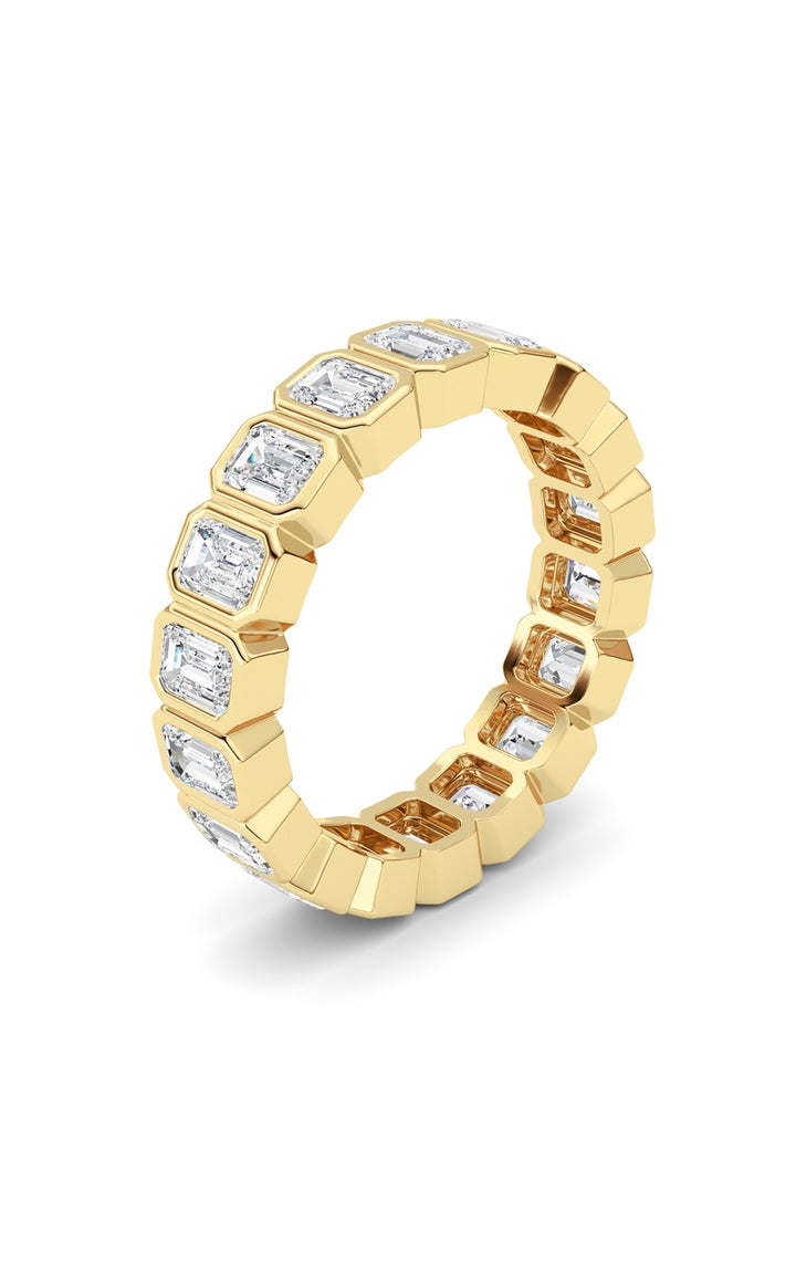 2.2Cttw Emerald Shaped Lab Grown Diamond (F/VS) Eternity Band Ring in 14K Gold