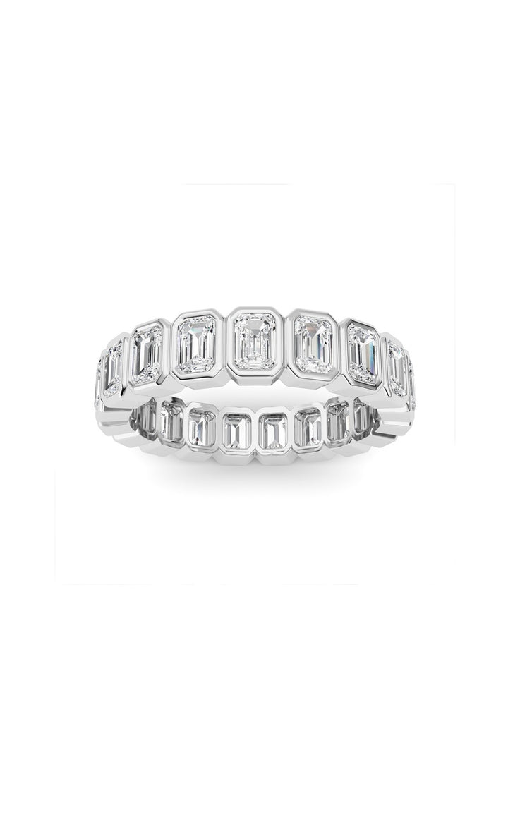 2.2Cttw Emerald Shaped Lab Grown Diamond (F/VS) Eternity Band Ring in 14K Gold