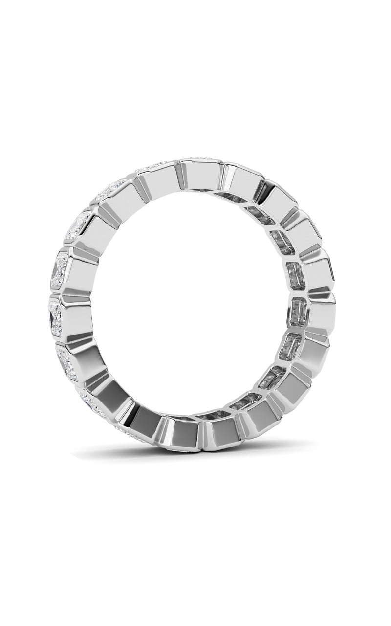 2.2Cttw Emerald Shaped Lab Grown Diamond (F/VS) Eternity Band Ring in 14K Gold