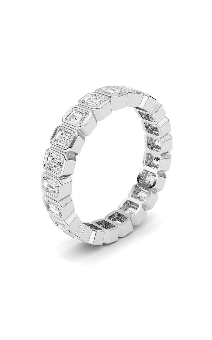 2.6Cttw Emerald Shaped Lab Grown Diamond (F/VS) Eternity Band Ring in 14K Gold