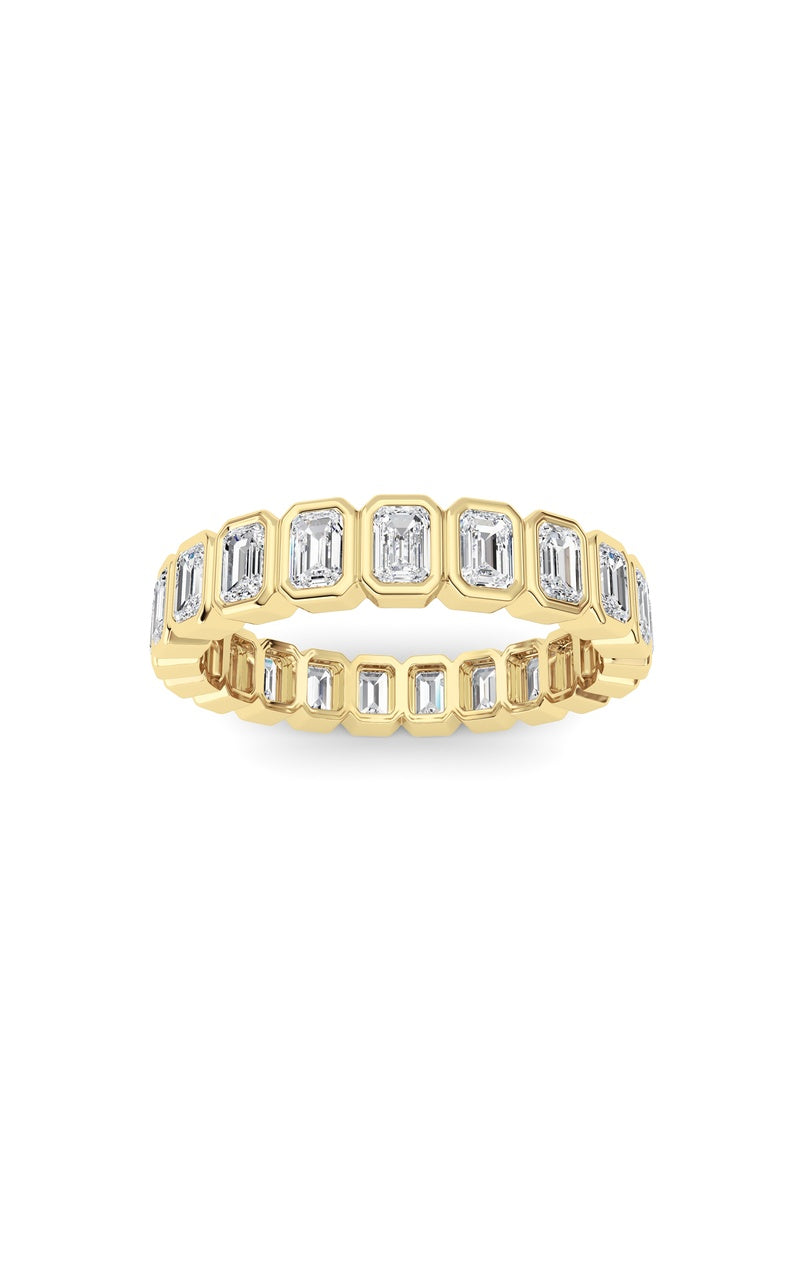 2.6Cttw Emerald Shaped Lab Grown Diamond (F/VS) Eternity Band Ring in 14K Gold