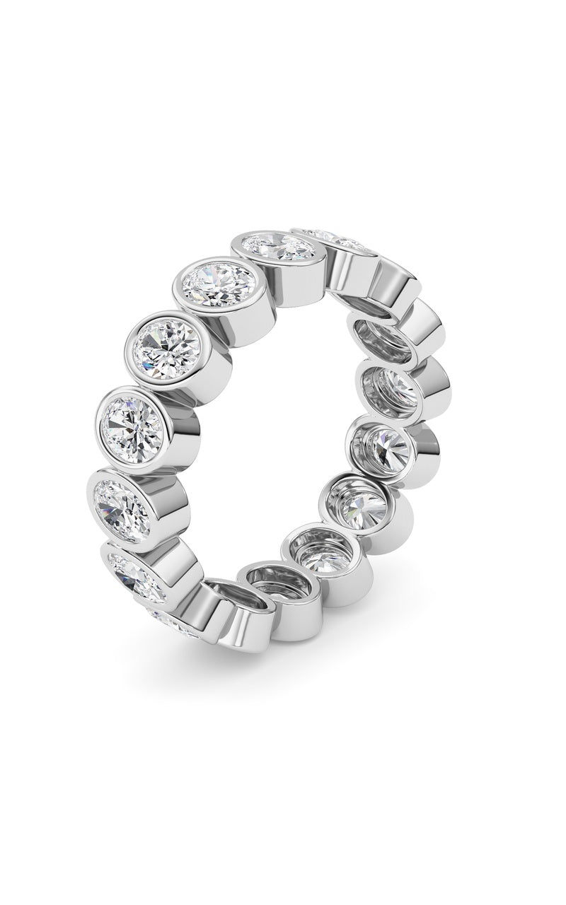 2Cttw Oval Shaped Lab Grown Diamond (F/VS) Eternity Band Ring in 14K Gold