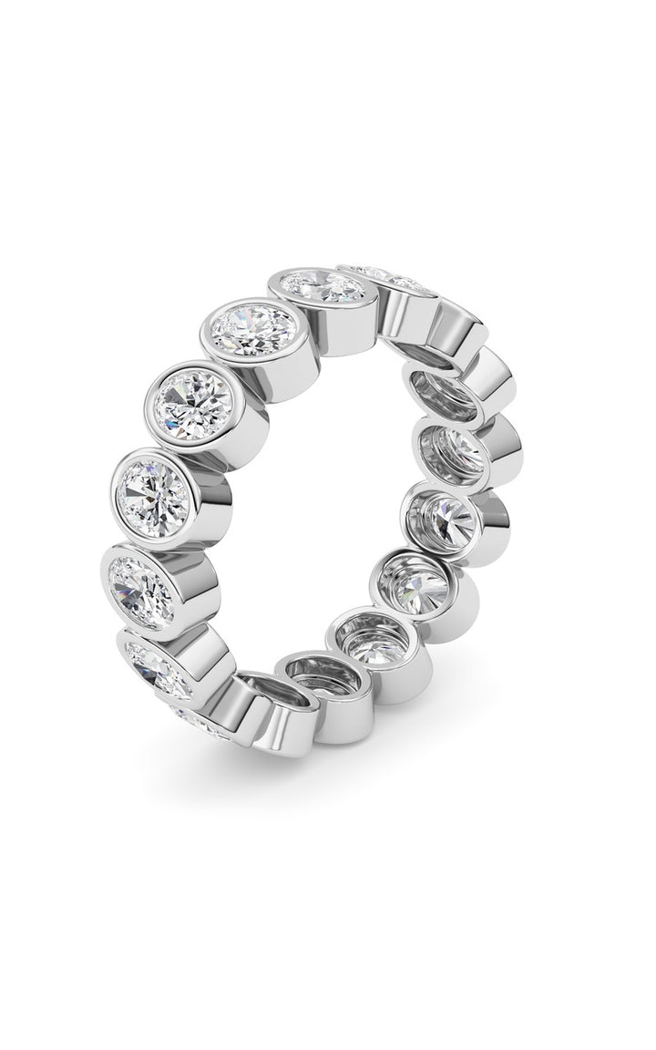 2Cttw Oval Shaped Lab Grown Diamond (F/VS) Eternity Band Ring in 14K Gold