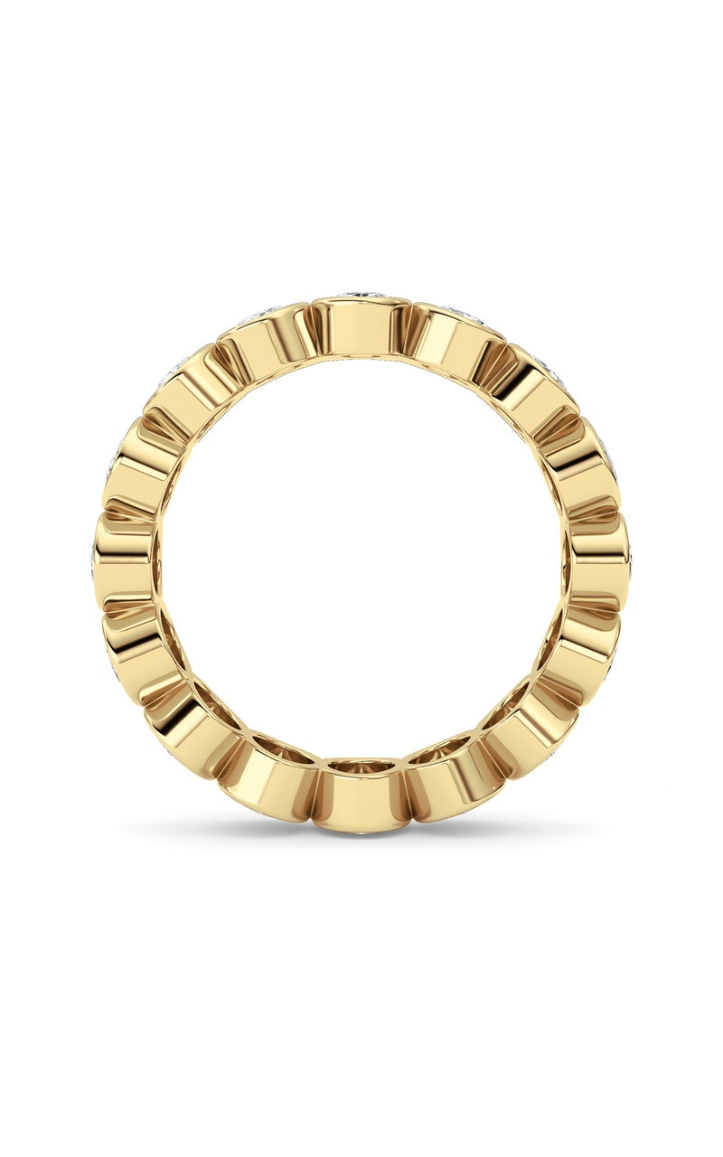 2Cttw Oval Shaped Lab Grown Diamond (F/VS) Eternity Band Ring in 14K Gold
