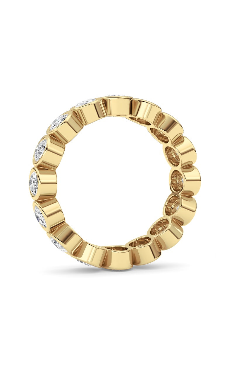 2Cttw Oval Shaped Lab Grown Diamond (F/VS) Eternity Band Ring in 14K Gold