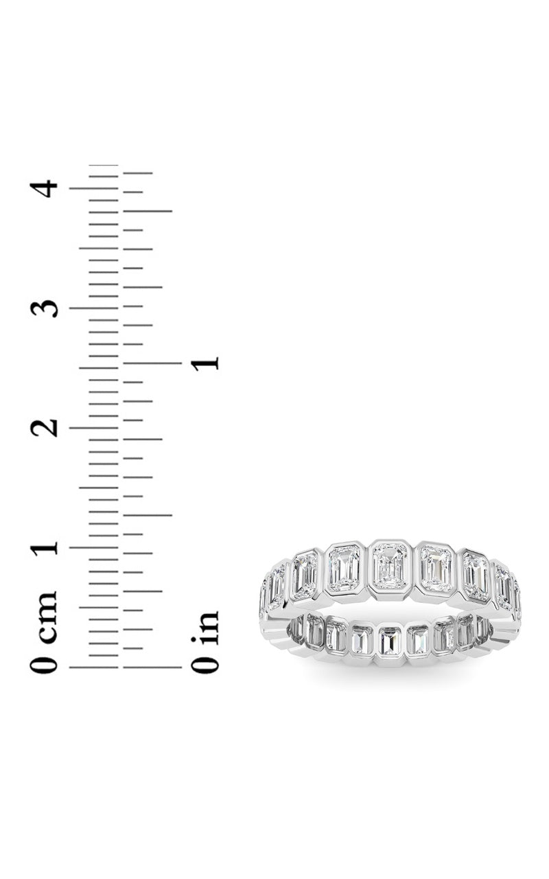 3.00Cttw Emerald Shaped Lab Grown Diamond (F/VS) Eternity Band Ring in 14K Gold