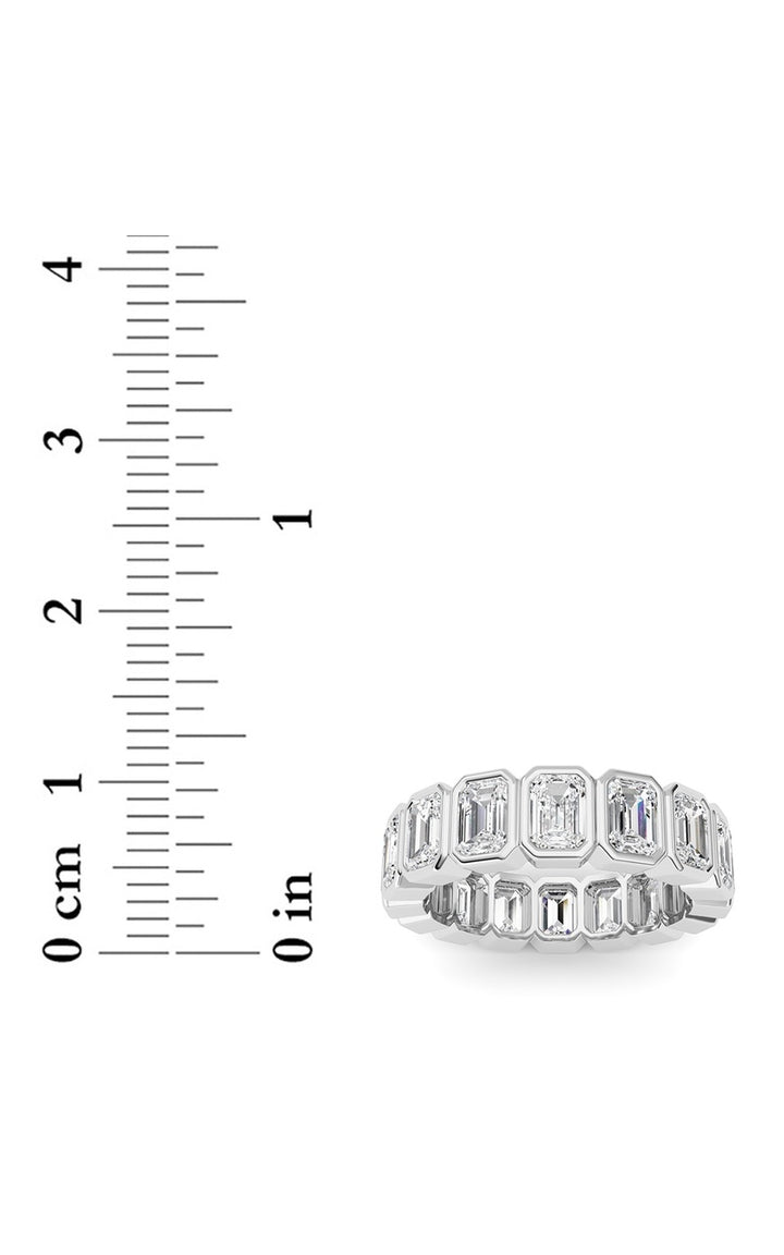3.2Cttw Emerald Shaped Lab Grown Diamond (F/VS) Eternity Band Ring in 14K Gold