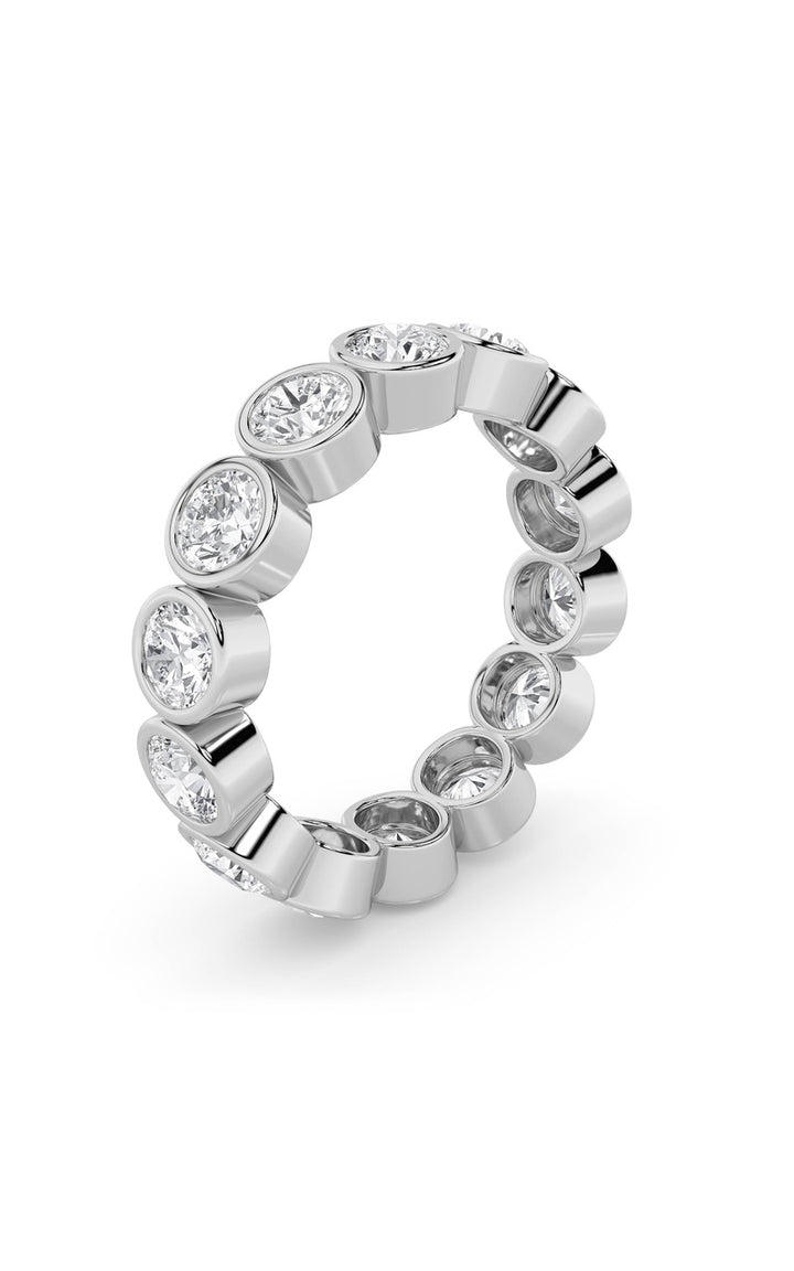 3Cttw Round Shaped Lab Grown Diamond (F/VS) Eternity Band Ring in 14K Gold