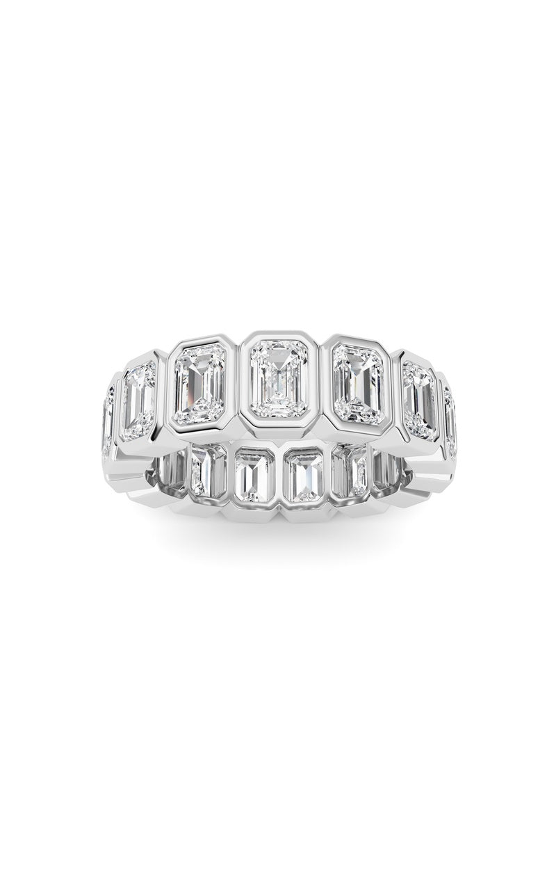3.75Cttw Emerald Shaped Lab Grown Diamond (F/VS) Eternity Band Ring in 14K Gold
