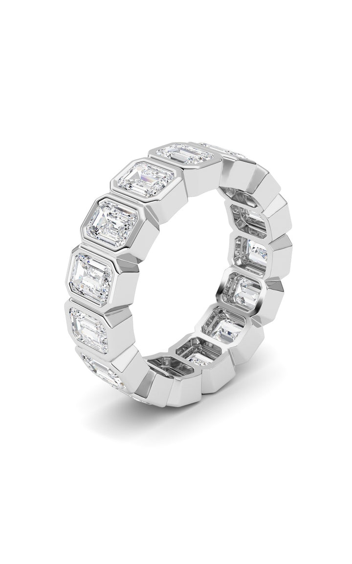 3.75Cttw Emerald Shaped Lab Grown Diamond (F/VS) Eternity Band Ring in 14K Gold