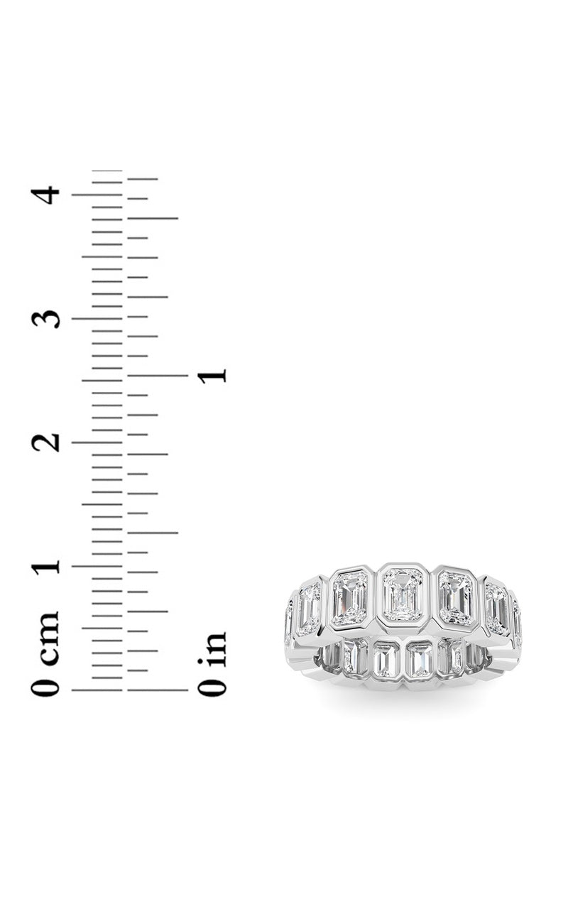 3.75Cttw Emerald Shaped Lab Grown Diamond (F/VS) Eternity Band Ring in 14K Gold