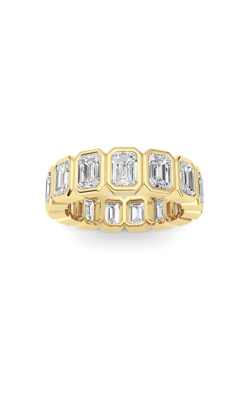 3.75Cttw Emerald Shaped Lab Grown Diamond (F/VS) Eternity Band Ring in 14K Gold