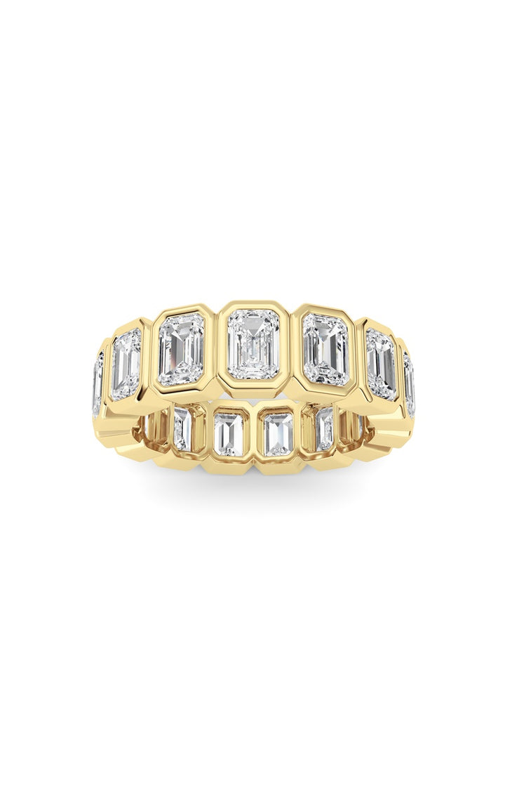 3.75Cttw Emerald Shaped Lab Grown Diamond (F/VS) Eternity Band Ring in 14K Gold