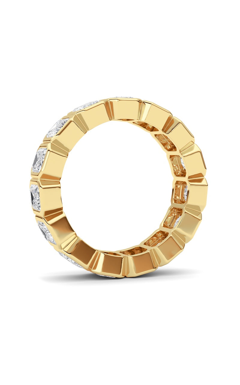 3.75Cttw Emerald Shaped Lab Grown Diamond (F/VS) Eternity Band Ring in 14K Gold