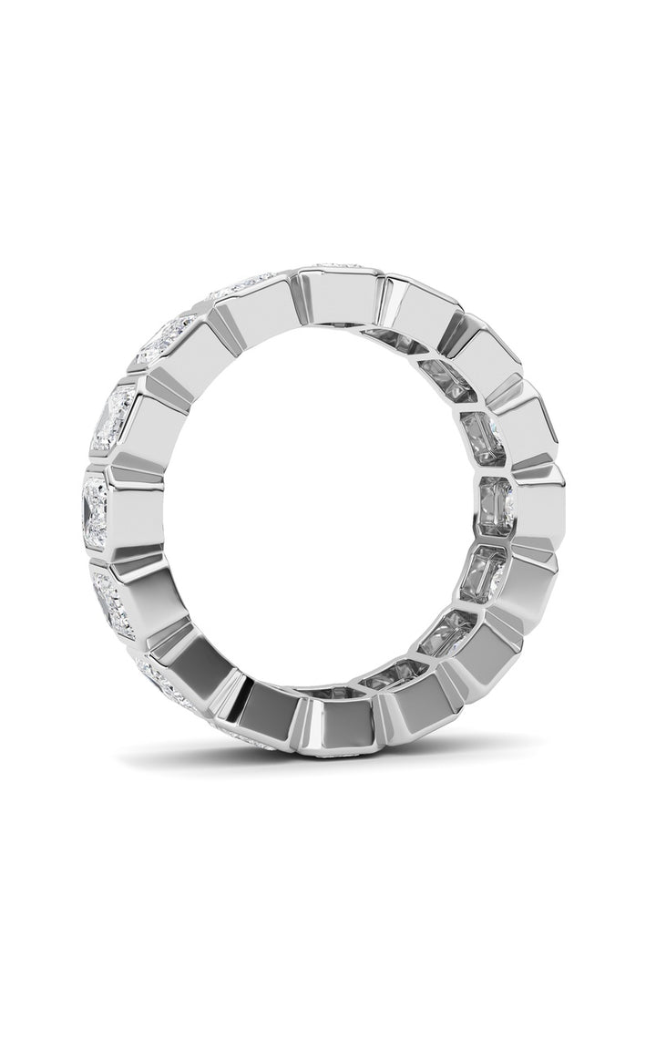 4Cttw Emerald Shaped Lab Grown Diamond (F/VS) Eternity Band Ring in 14K Gold