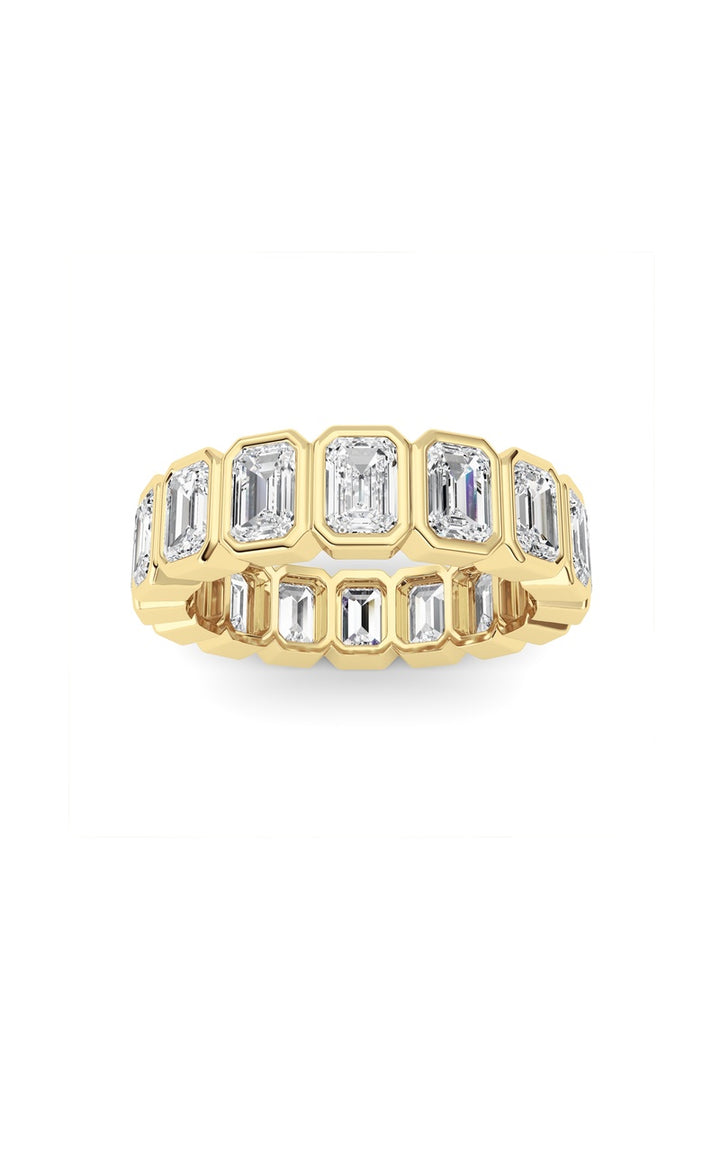 4Cttw Emerald Shaped Lab Grown Diamond (F/VS) Eternity Band Ring in 14K Gold