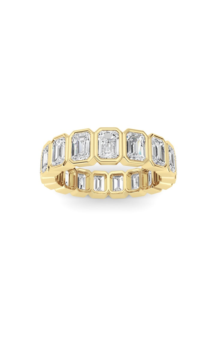 4.25Cttw Emerald Shaped Lab Grown Diamond (F/VS) Eternity Band Ring in 14K Gold